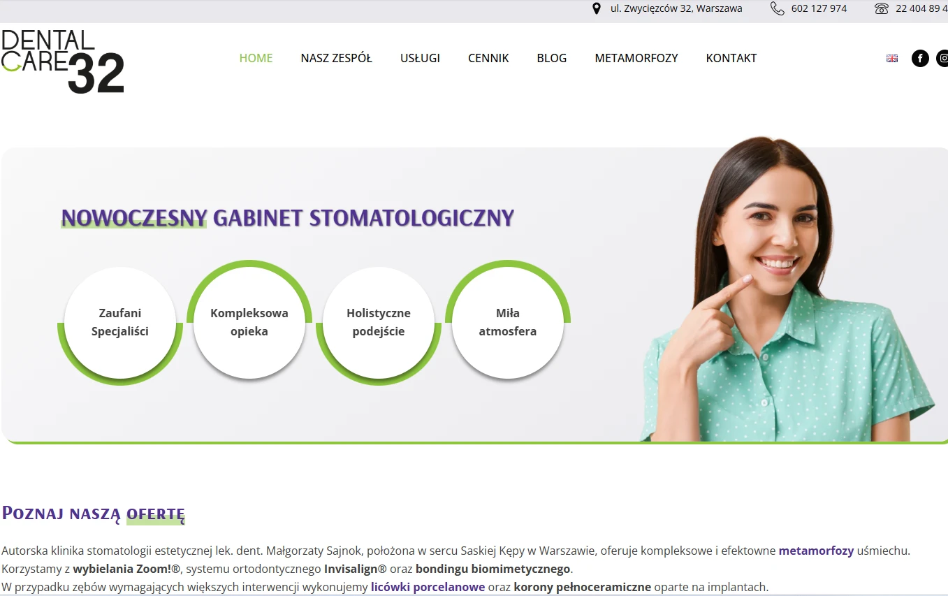 dentalcare32.pl – holistyczne podejście do zdrowia jamy ustnej w Warszawie